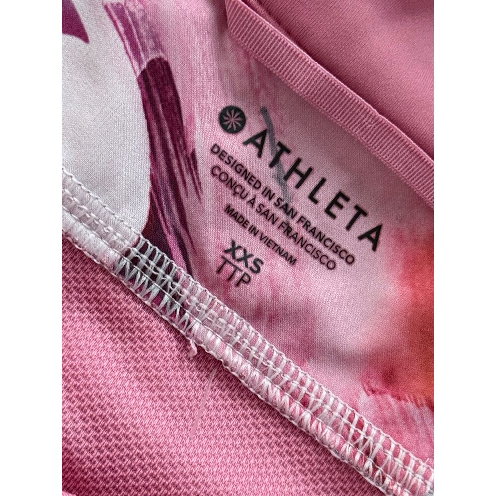 ATHLETA Run with It pink orange painted energy abstract zip up athletic jacket - Picture 10 of 11